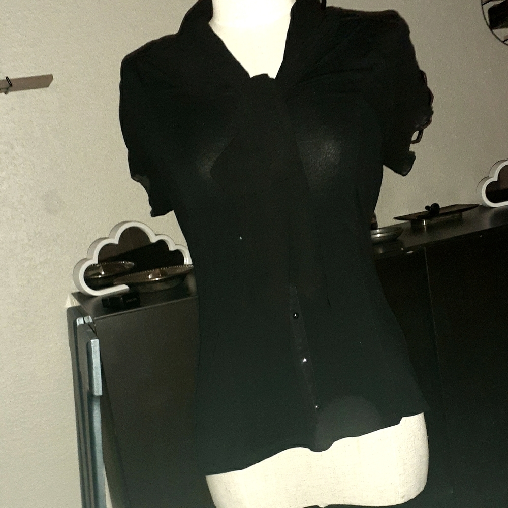 Black semi sheer top